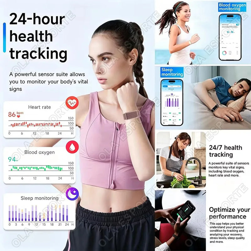 Screenless Smart Wristband 24H Heart Rate Blood Oxygen Stress Sleep Monitor Multi Sport Mode Gesture Photo Fitness Bracelet Hw12