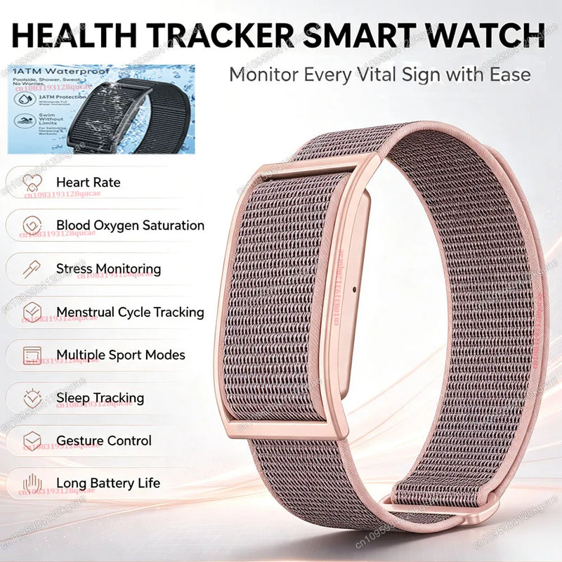 Screenless Smart Wristband 24H Heart Rate Blood Oxygen Stress Sleep Monitor Multi Sport Mode Gesture Photo Fitness Bracelet Hw12
